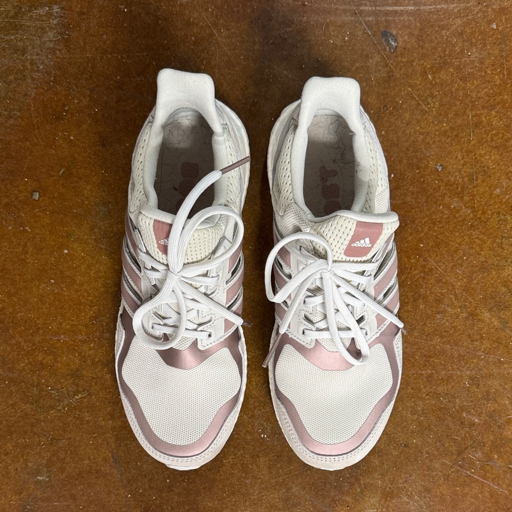adidas Ultraboost 1.0 Women's White and Rose Athletic Sneakers
